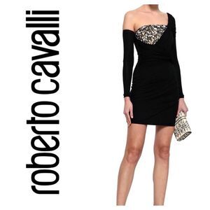 NWT Roberto Cavalli Sequin Draped Dress US4/IT 40